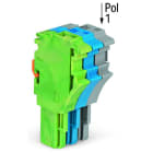 WAGO - 1-Leiter-Federleiste, Push-in CAGE CLAMP®, 4mm², grün-gelb/blau/grau