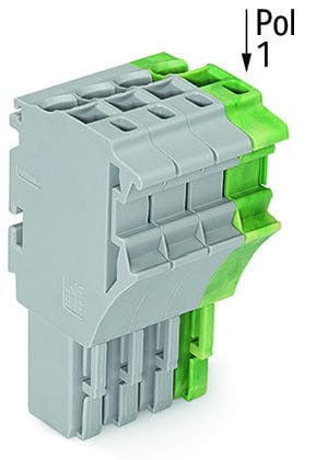 WAGO - 1-Leiter-Federleiste, Push-in CAGE CLAMP®, 4mm², grau/grün-gelb