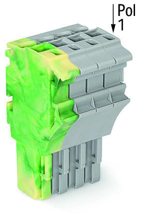 WAGO - 1-Leiter-Federleiste, Push-in CAGE CLAMP®, 4mm², grün-gelb/grau