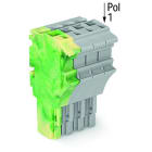 WAGO - 1-Leiter-Federleiste, Push-in CAGE CLAMP®, 4mm², grün-gelb/grau