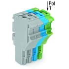 WAGO - 1-Leiter-Federleiste, Push-in CAGE CLAMP®, 4mm², grau/blau/grün-gelb