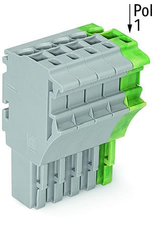WAGO - 1-Leiter-Federleiste, Push-in CAGE CLAMP®, 4mm², grau/grün-gelb