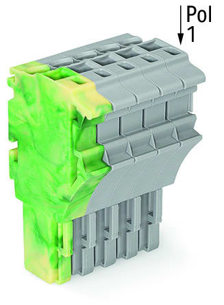 WAGO - 1-Leiter-Federleiste, Push-in CAGE CLAMP®, 4mm², grün-gelb/grau