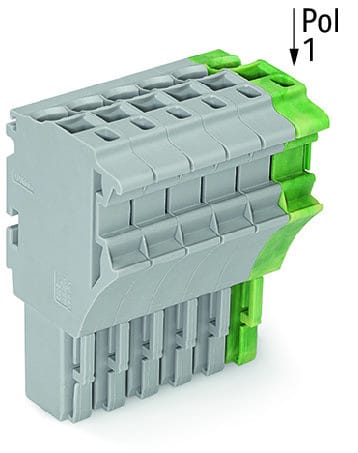WAGO - 1-Leiter-Federleiste, Push-in CAGE CLAMP®, 4mm², grau/grün-gelb