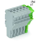 WAGO - 1-Leiter-Federleiste, Push-in CAGE CLAMP®, 4mm², grau/grün-gelb