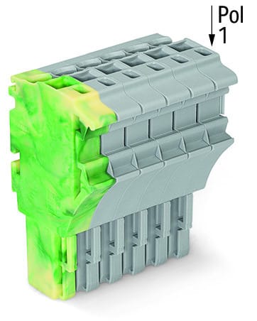 WAGO - 1-Leiter-Federleiste, Push-in CAGE CLAMP®, 4mm², grün-gelb/grau