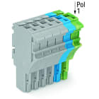 WAGO - 1-Leiter-Federleiste, Push-in CAGE CLAMP®, 4mm², grau/blau/grün-gelb