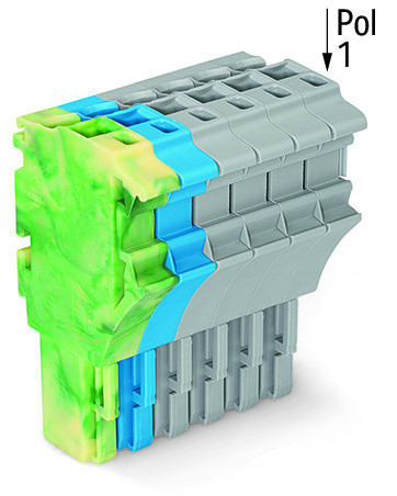 WAGO - 1-Leiter-Federleiste, Push-in CAGE CLAMP®, 4mm², grün-gelb/blau/grau
