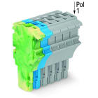 WAGO - 1-Leiter-Federleiste, Push-in CAGE CLAMP®, 4mm², grün-gelb/blau/grau