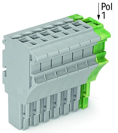 WAGO - 1-Leiter-Federleiste, Push-in CAGE CLAMP®, 4mm², grau/grün-gelb