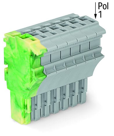 WAGO - 1-Leiter-Federleiste, Push-in CAGE CLAMP®, 4mm², grün-gelb/grau