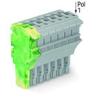 WAGO - 1-Leiter-Federleiste, Push-in CAGE CLAMP®, 4mm², grün-gelb/grau