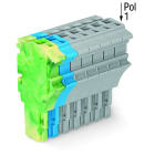 WAGO - 1-Leiter-Federleiste, Push-in CAGE CLAMP®, 4mm², grün-gelb/blau/grau