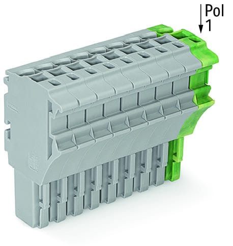 WAGO - 1-Leiter-Federleiste, Push-in CAGE CLAMP®, 4mm², grau/grün-gelb