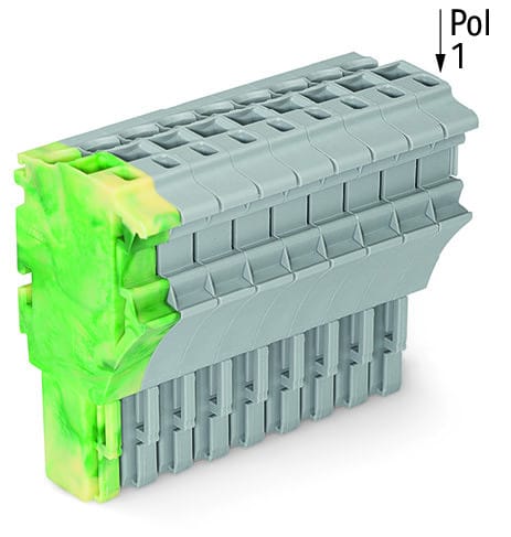 WAGO - 1-Leiter-Federleiste, Push-in CAGE CLAMP®, 4mm², grün-gelb/grau