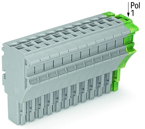 WAGO - 1-Leiter-Federleiste, Push-in CAGE CLAMP®, 4mm², grau/grün-gelb