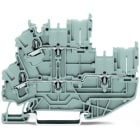 WAGO - 1-Leiter/1-Pin-Doppelstock-Basisklemme, Tragschiene 35x15/35x7, 5, Push-in CAGE CLAMP®, grau
