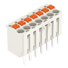 WAGO - 1-Leiter-THT-Federleiste, gerade, Drücker, Push-in CAGE CLAMP®, lichtgrau