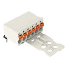 WAGO - 1-Leiter-THT-Federleiste, abgewinkelt, Drücker, Push-in CAGE CLAMP®, lichtgrau