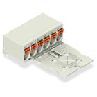 WAGO - 1-Leiter-THT-Federleiste, abgewinkelt, Drücker, Push-in CAGE CLAMP®, lichtgrau