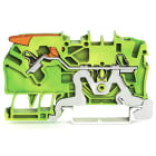 WAGO - 2-Leiter-Schutzleiterklemme, mit Hebel und Push-in CAGE CLAMP®, 2,5mm², grün-gelb