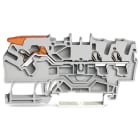 WAGO - 3-Leiter-Durchgangsklemme, mit Hebel und Push-in CAGE CLAMP®, 2,5mm², grau
