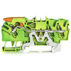 WAGO - 3-Leiter-Schutzleiterklemme, mit Hebel und Push-in CAGE CLAMP®, 2,5mm², grün-gelb