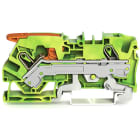WAGO - 2-Leiter-Schutzleiterklemme, mit Hebel und Push-in CAGE CLAMP®, 6mm², grün-gelb