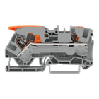 WAGO - 2-Leiter-Durchgangsklemme, mit Hebel und Drücker, 6mm², grau