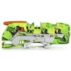 WAGO - 3-Leiter-Schutzleiterklemme, mit Hebel und Push-in CAGE CLAMP®, 16mm², grün-gelb