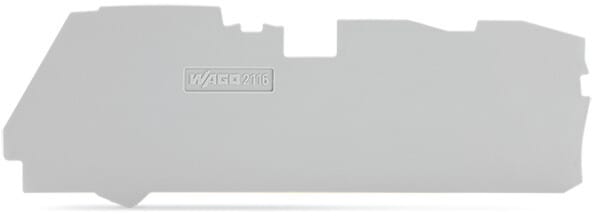 WAGO - Abschluss- und Zwischenplatte, 1mm dick, für 3-Leiter-Klemmen, grau