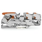WAGO - 3-Leiter-Durchgangsklemme, mit Hebel und Drücker, 16mm², grau