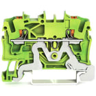 WAGO - 2-Leiter-Schutzleiterklemme, mit Drücker, 2,5mm², grün-gelb