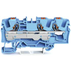 WAGO - 3-Leiter-Durchgangsklemme, mit Drücker, 6mm², blau
