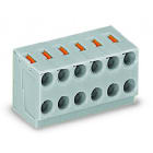 WAGO - 2-Leiter-Federleiste, Drücker, PUSH WIRE®, grau