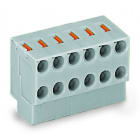 WAGO - 2-Leiter-Federleiste, Drücker, PUSH WIRE®, grau