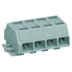 WAGO - 4-Leiter-Klemmenleiste, ohne Drücker, mit Befestigungsflanschen, grau