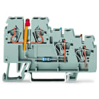 WAGO - 3-Leiter-Initiatorenklemme, LED rot, für PNP-(plus-)schaltende Initiatoren, grau