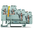 WAGO - 3-Leiter-Initiatorenklemme, LED gelb, für NPN-(minus-)schaltende Initiatoren, grau