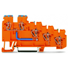 WAGO - 4-Leiter-Initiatoreneinspeiseklemme, Interne Brückung, 9A, orange