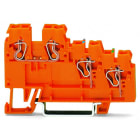 WAGO - 3-Leiter-Aktoreneinspeiseklemme, mit farbigen Leitereinführungen, 2,5mm², orange