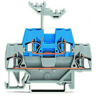 WAGO - Doppelstockklemme, für Tragschiene 35x15/35x7, 5, grau/blau