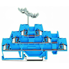 WAGO - Dreistockklemme, Durchgangs-/ für Tragschiene 35x15/35x7, 5, blau/blau/blau