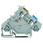 WAGO - 3-Leiter-Initiatoreneinspeiseklemme, LED grün, f.PNP-(plus-)schaltende Initiatoren, grau
