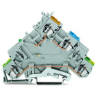 WAGO - 4-Leiter-Initiatoreneinspeiseklemme, LED grün, f.PNP-(plus-)schaltende Initiatoren, grau