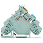 WAGO - 4-Leiter-Initiatoreneinspeiseklemme, mit farbigen Leitereinführungen, 2,5mm², grau