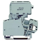 WAGO - 2-Leiter-Sicherungsklemme, schwenkbarer Sicherungshalter, für G-Sicherungseinsatz ¼''x1'', grau