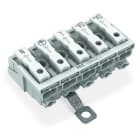 WAGO - Leuchtenanschlussklemme, Drücker extern, mit PE-Schraubkontakt, weiß