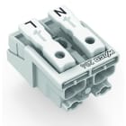WAGO - Leuchtenanschlussklemme, Drücker extern, ohne PE-Kontakt, weiß