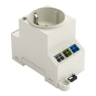 WAGO - Schaltschrank-Steckdose, zur Tragschienen- und Schraubmontage, für Stecker Typ F, CEE 7/4 (SCHUKO®), lichtgrau